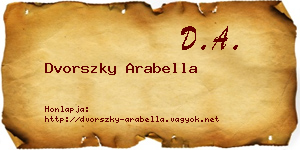 Dvorszky Arabella névjegykártya
